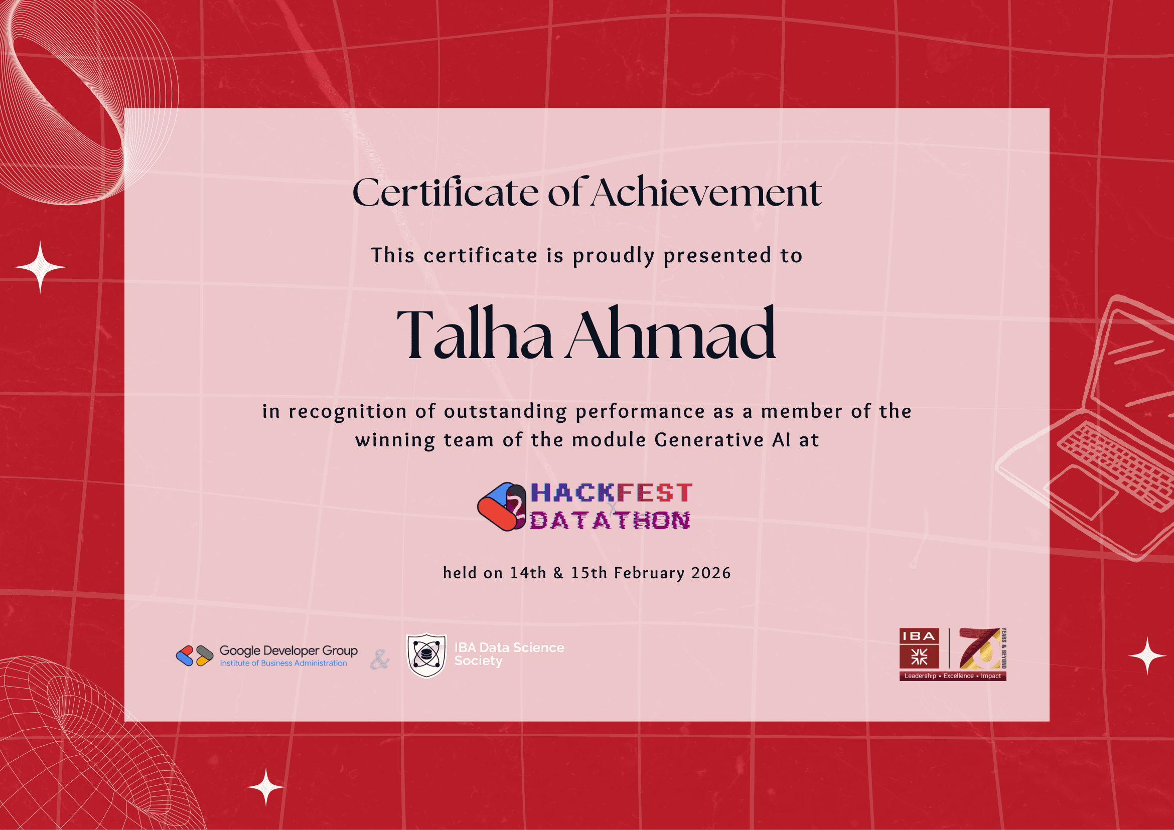 Winner - Hackfest X Datathon 2026, Generative AI module